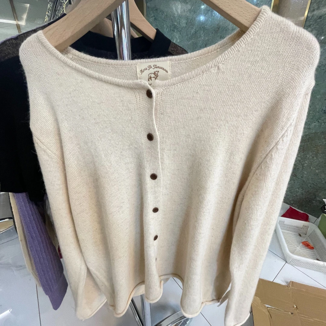 休闲款百搭白色毛衣31