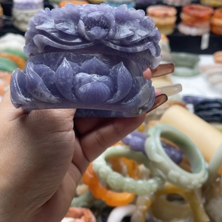 夢***影石英岩玉未镶嵌手镯