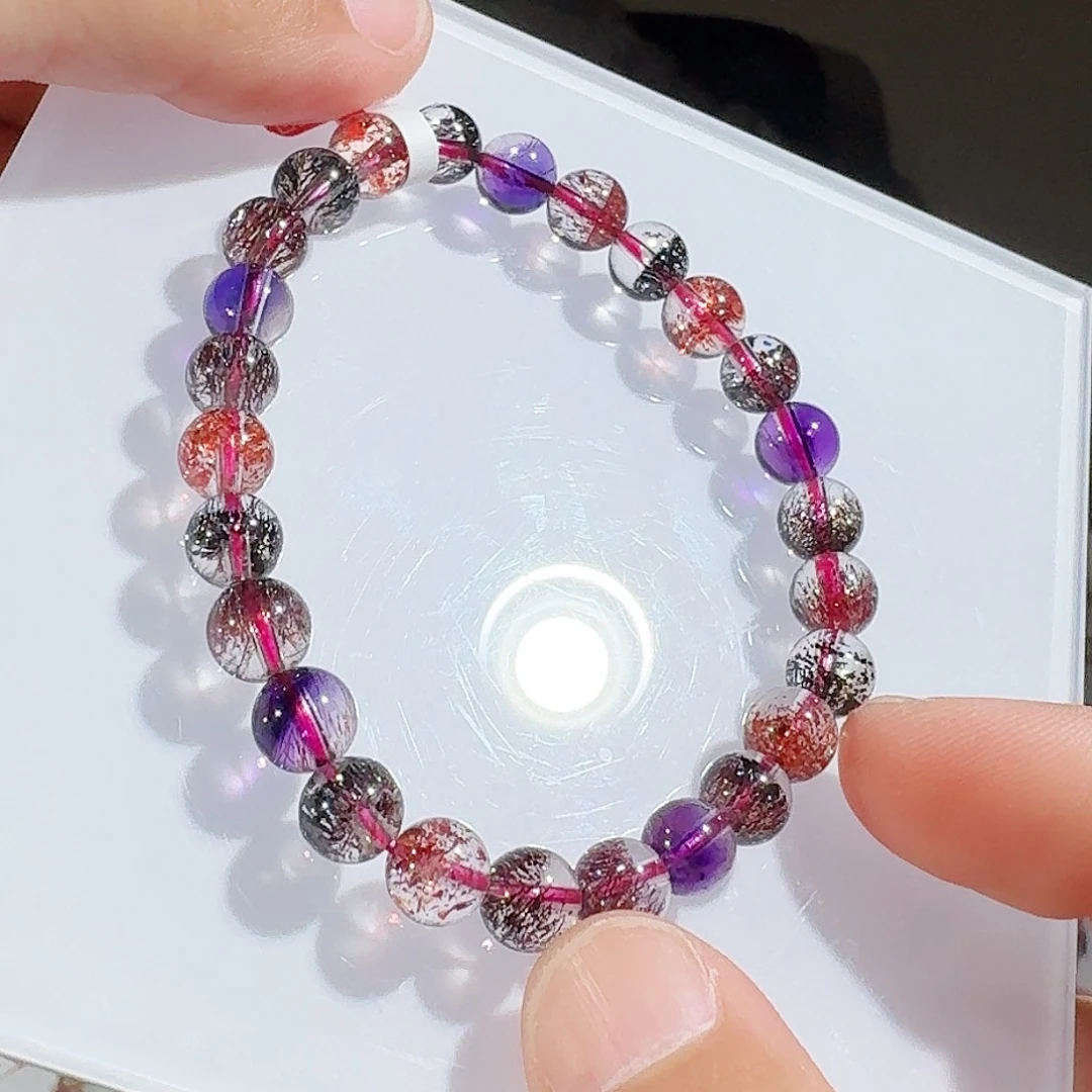 未镶嵌手链水晶7mm聚宝盆黑加仑手串