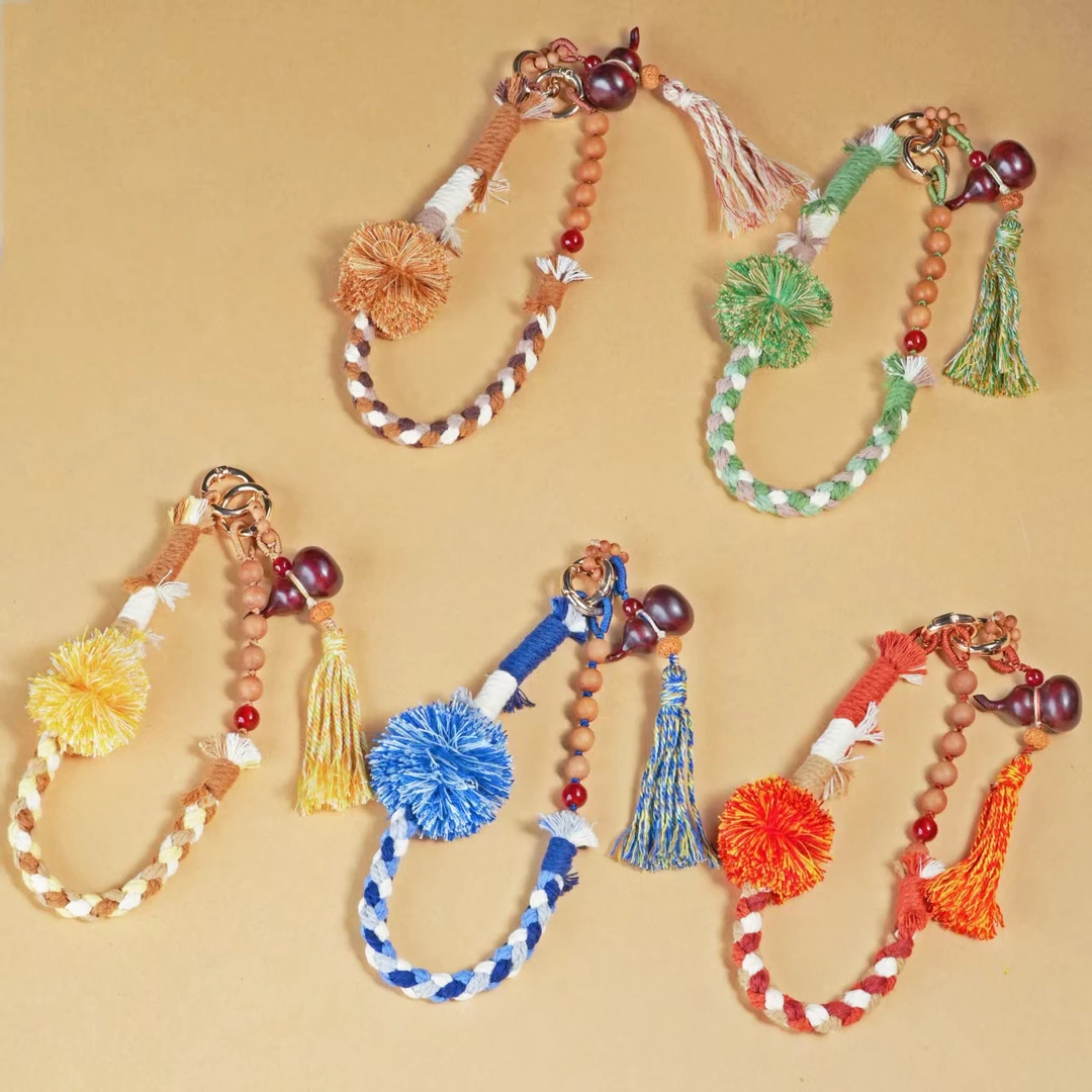 【葫佑】花奢珠宝 创意手工编织葫芦好运钥匙挂包挂（多样性发货）