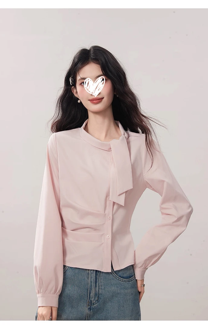 高级感斜门襟衬衫女秋季新款不规则独特超好看