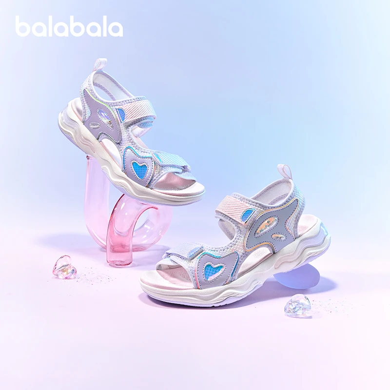 巴拉巴拉童鞋儿童运动凉鞋女童鞋子透气网面防滑2025夏新款户外潮
