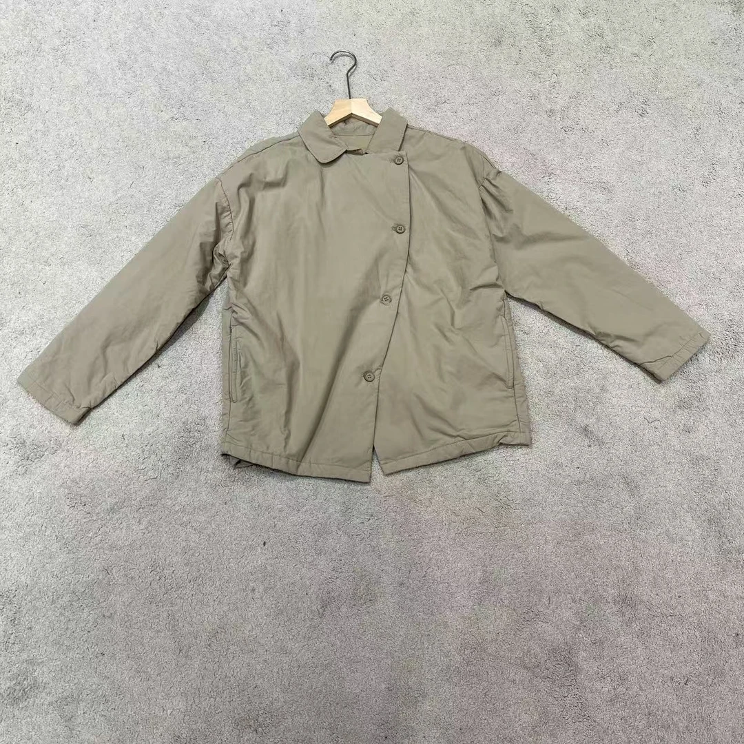 FL时尚双面休闲防水拉链短款棉衣翻领上衣棉服【18600】