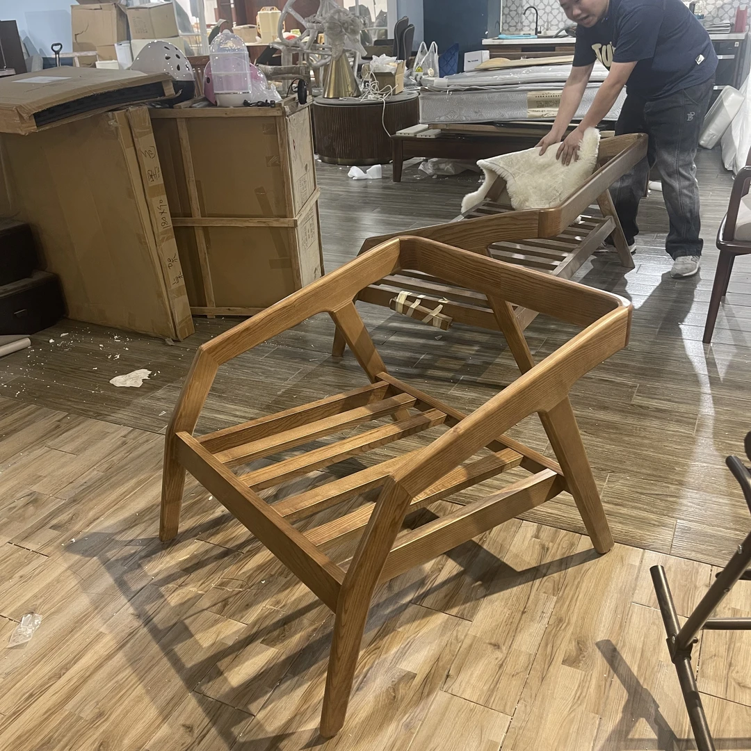 （微瑕） 78/150*90*65cm实木沙发【不包安装】库存尾货（二楼）2203