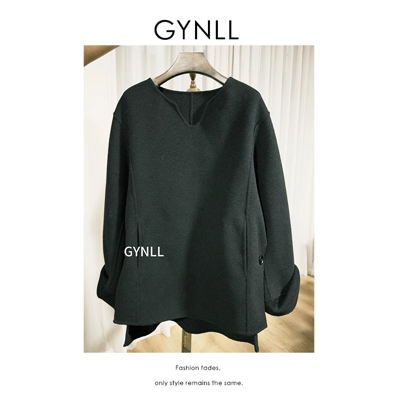 D2144256  套头双面呢简约侧开时尚单品