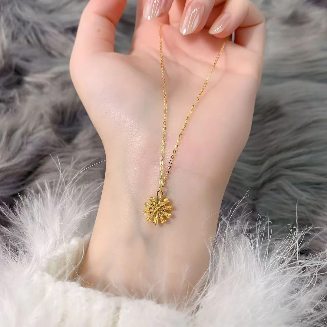 【伟新源】足金999 5G工艺 炫彩雪花套链3.67克