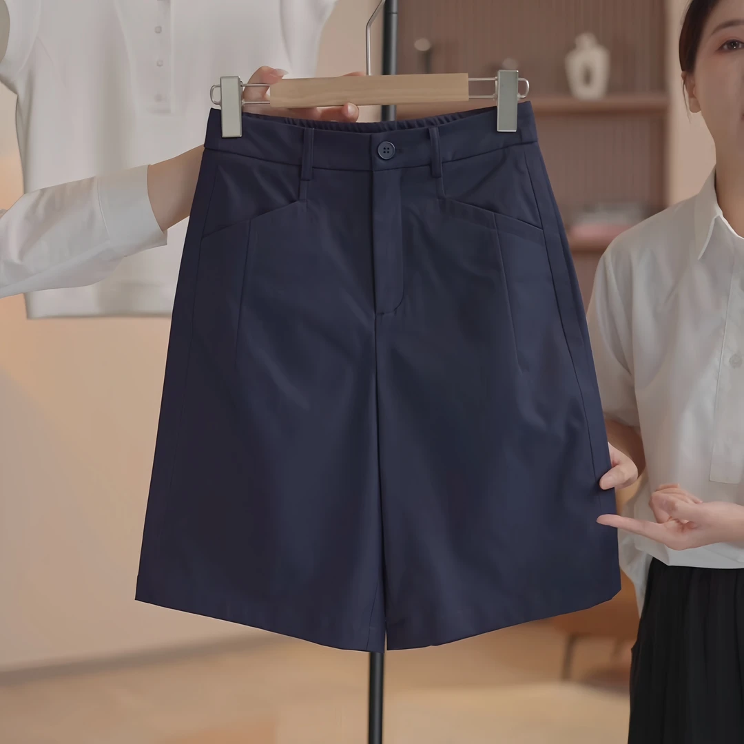 高腰宽松短裤女夏2025新款时尚显瘦西装裤高级感休闲显瘦五分裤子