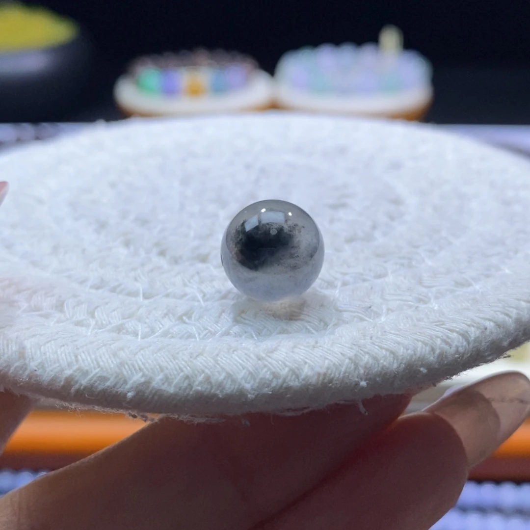 翡翠未镶嵌颈饰翡翠冰黑杠圆珠圆珠12.4mm