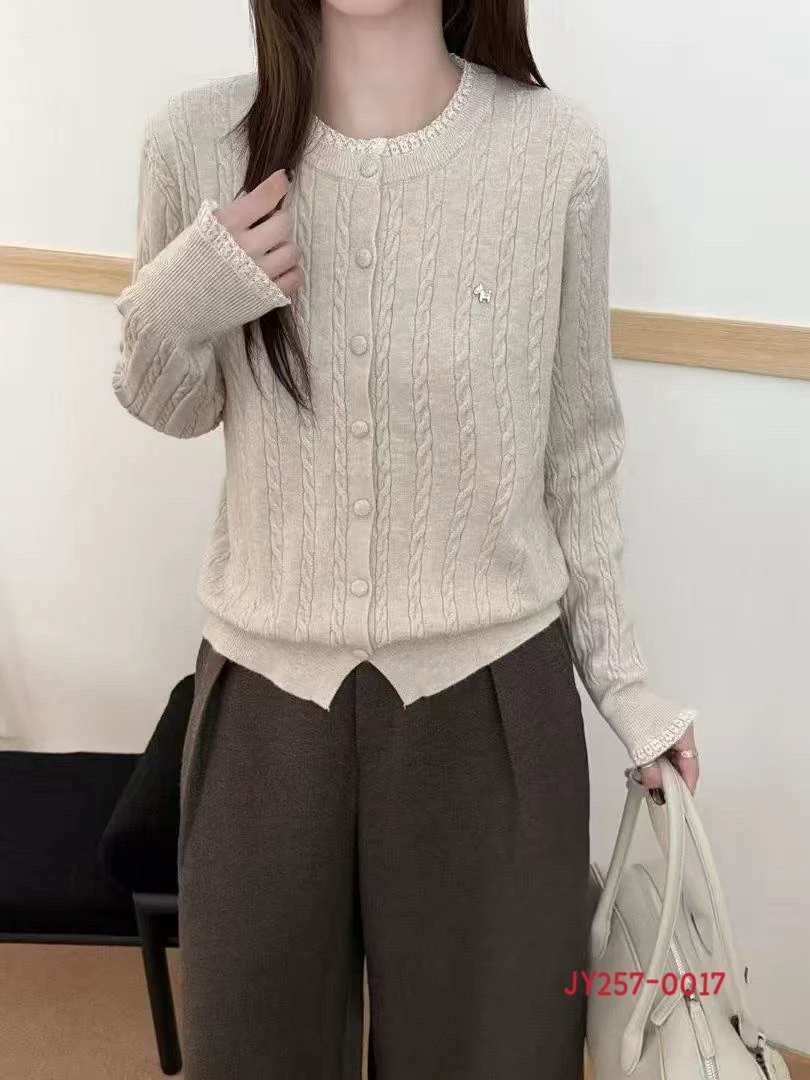 针织女毛针织衫小狗刺绣打底毛衣上衣打底衫百搭宽松圆领针织