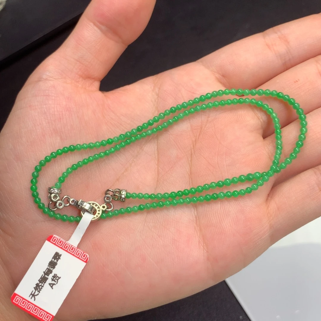 翡翠未镶嵌颈饰项链