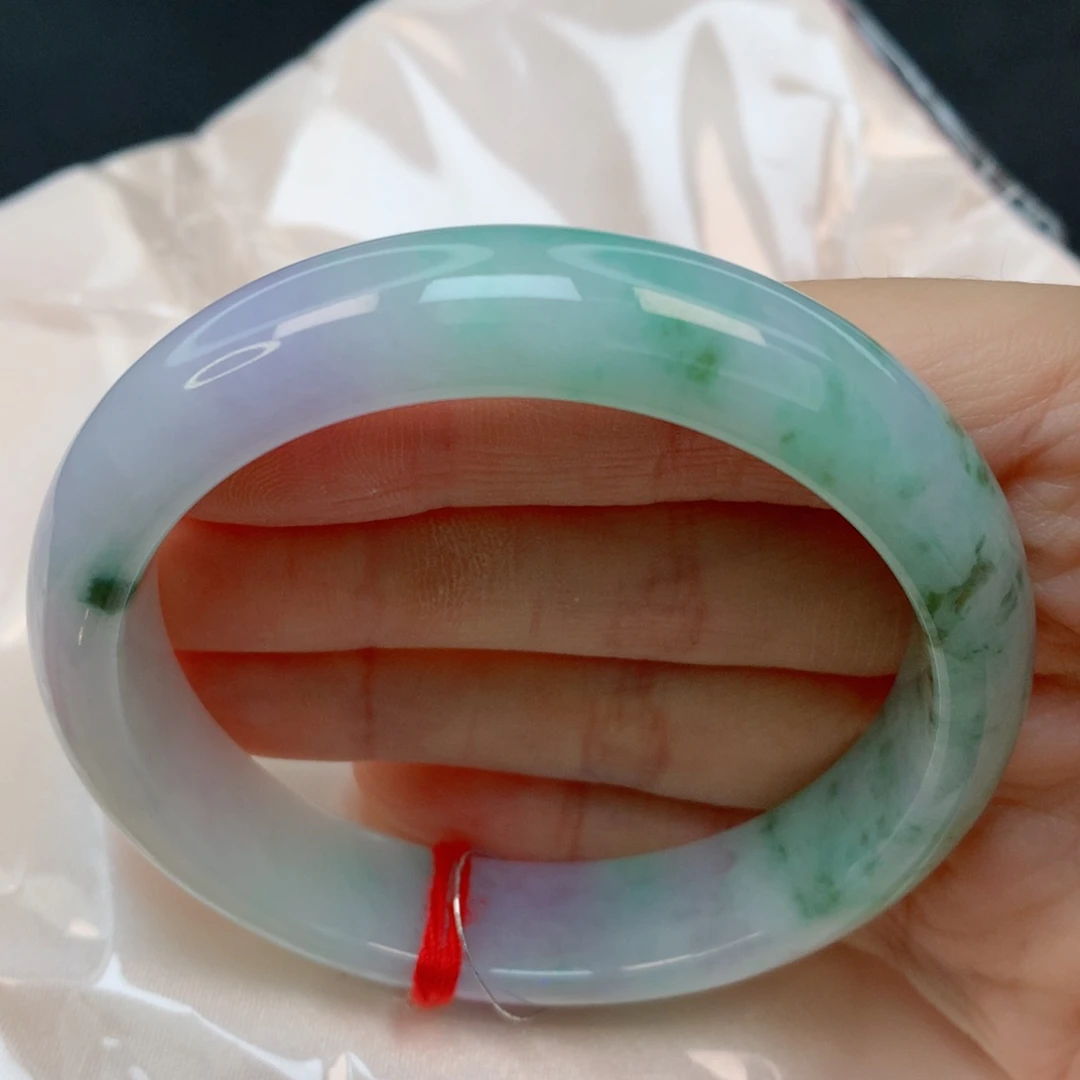 未镶嵌手镯翡翠58.1正圈，莫奈飘花，完整，030