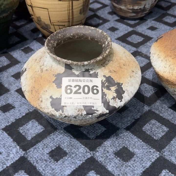 自***游瓷片景德镇高温花器编码6206高23口10默认无孔