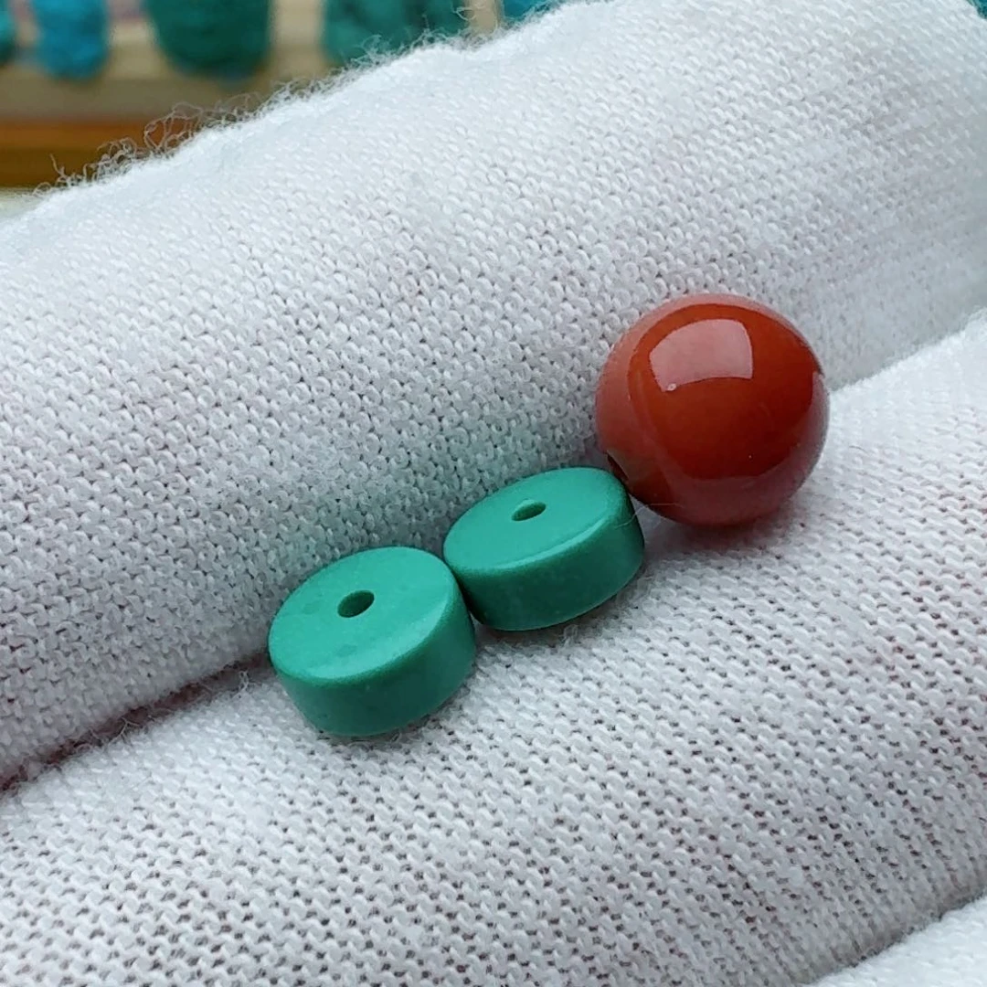 南红玛瑙直切隔片对珠6未镶嵌