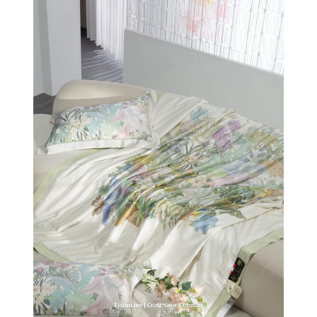 EisonLive 6A双宫水洗蚕丝夏被可水洗凉被凉感贴身空调被冰丝