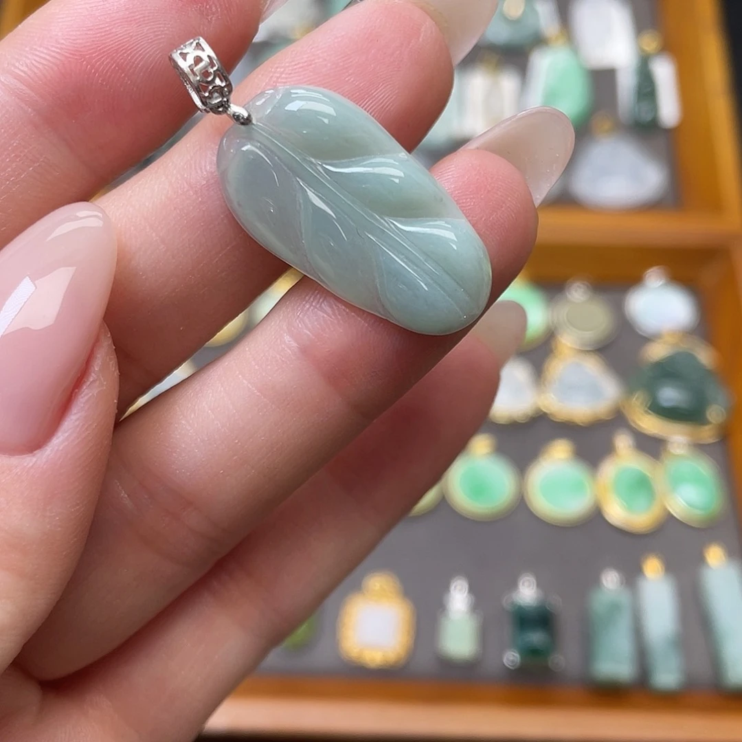 翡翠银S925镶嵌吊坠(不含链)