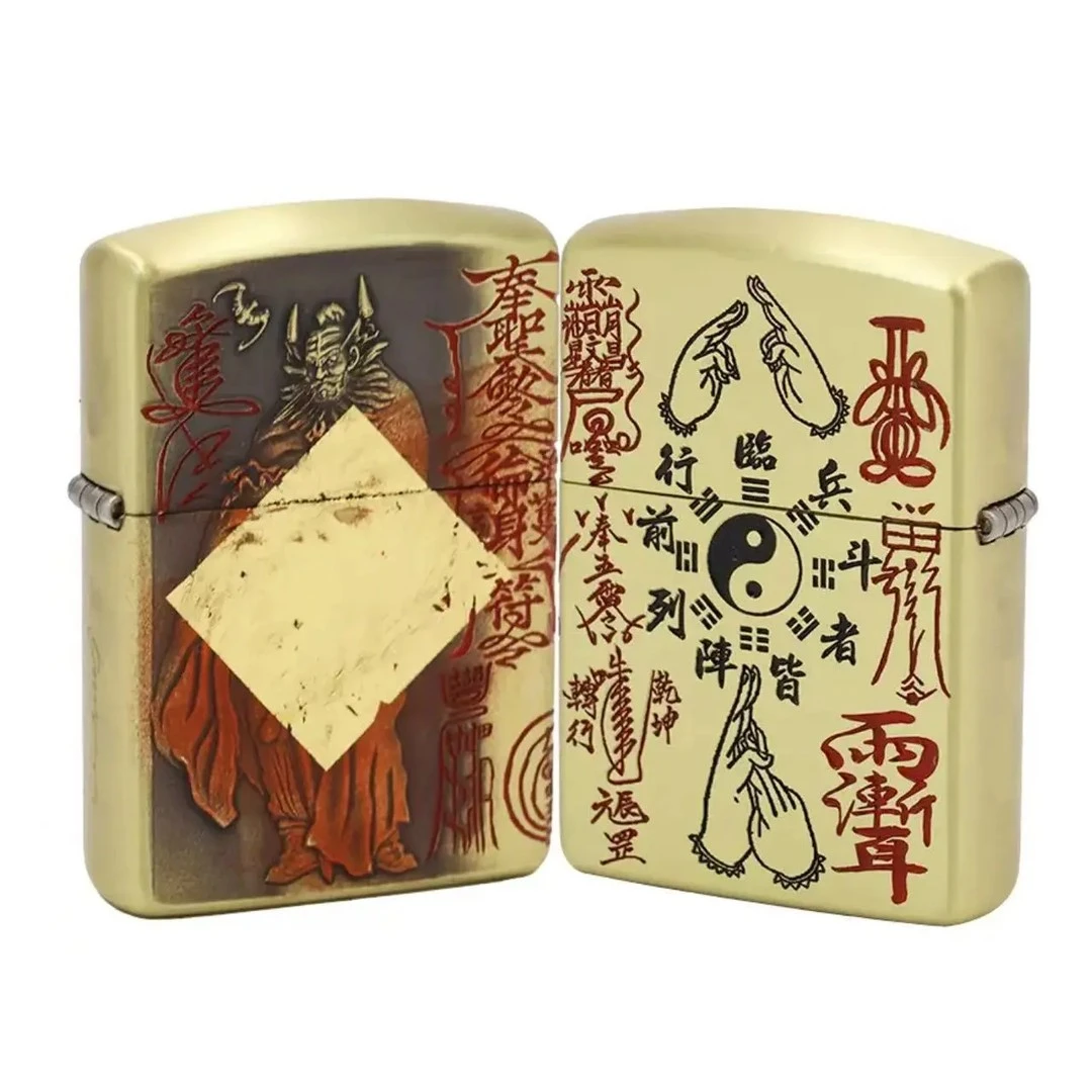 ZIPPO/之宝钟馗朱砂填漆金箔立体浮雕铜盔甲【杨杨专属】DYJ1