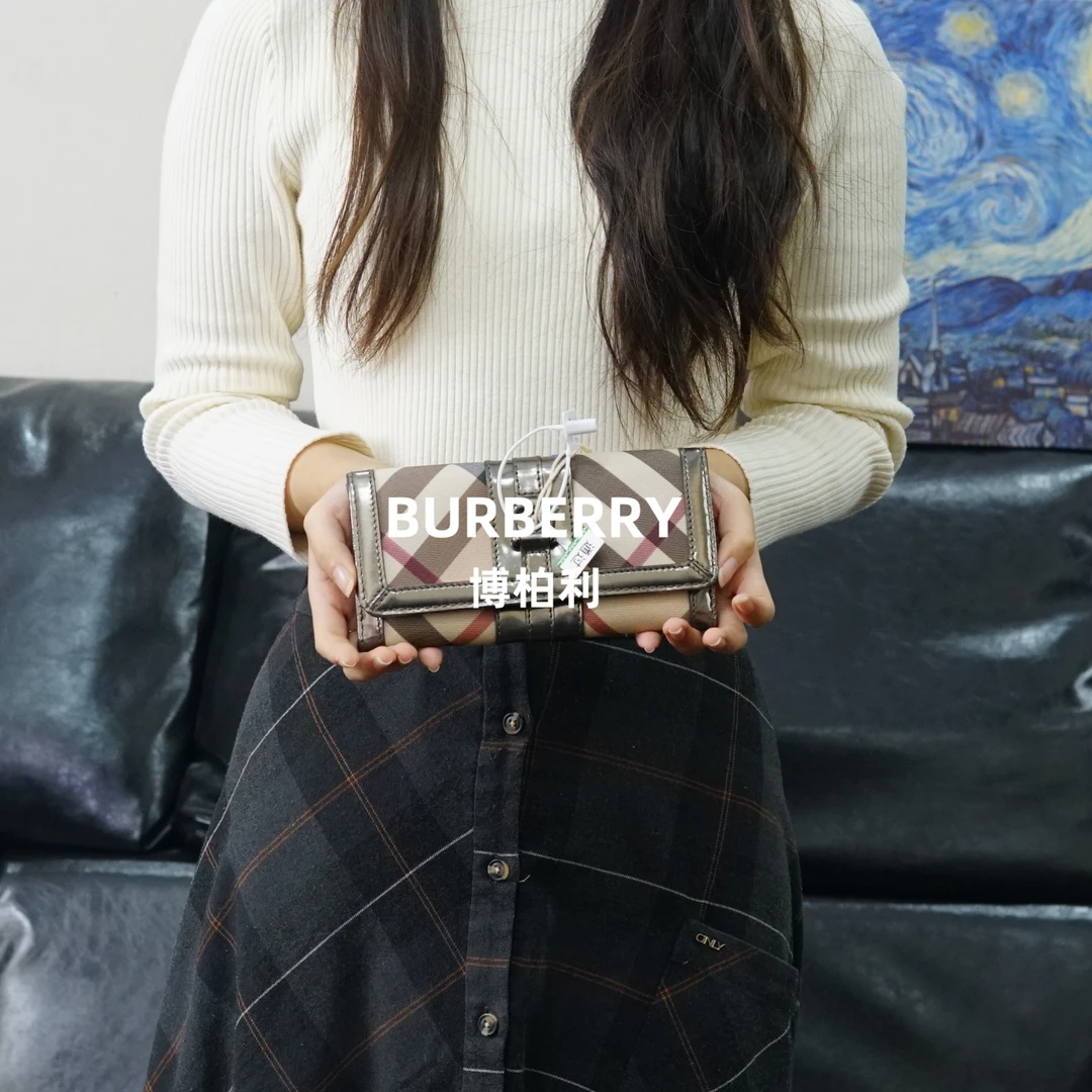 95新 BURBERRY/博柏利 巴宝莉/格纹钱包/YP12110053/0053