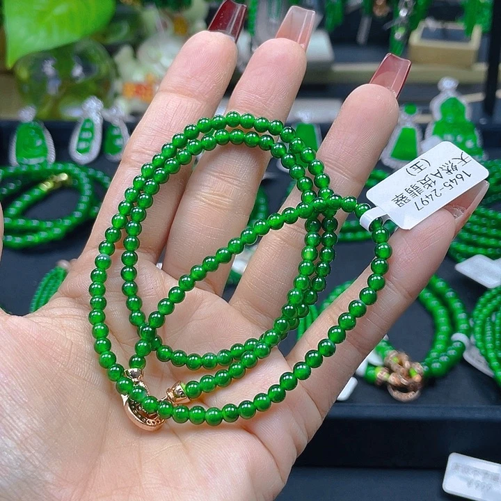 翡翠未镶嵌颈饰翡翠冰阳绿4