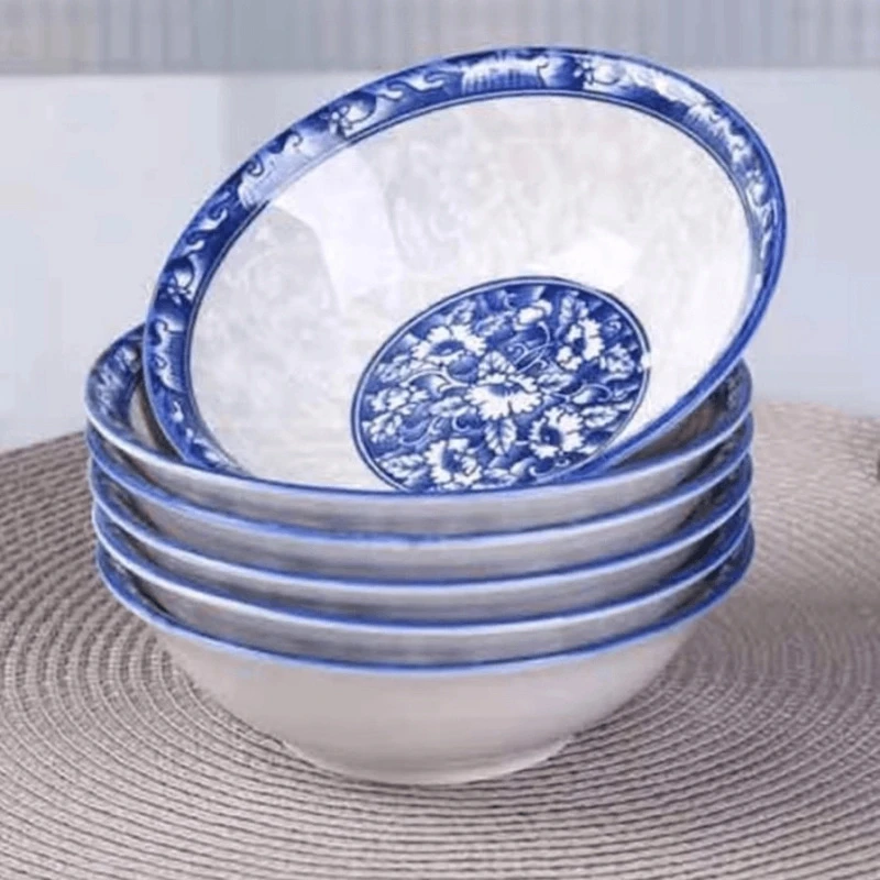 六英寸青花王  六个装   家用陶瓷餐具中式面碗大碗