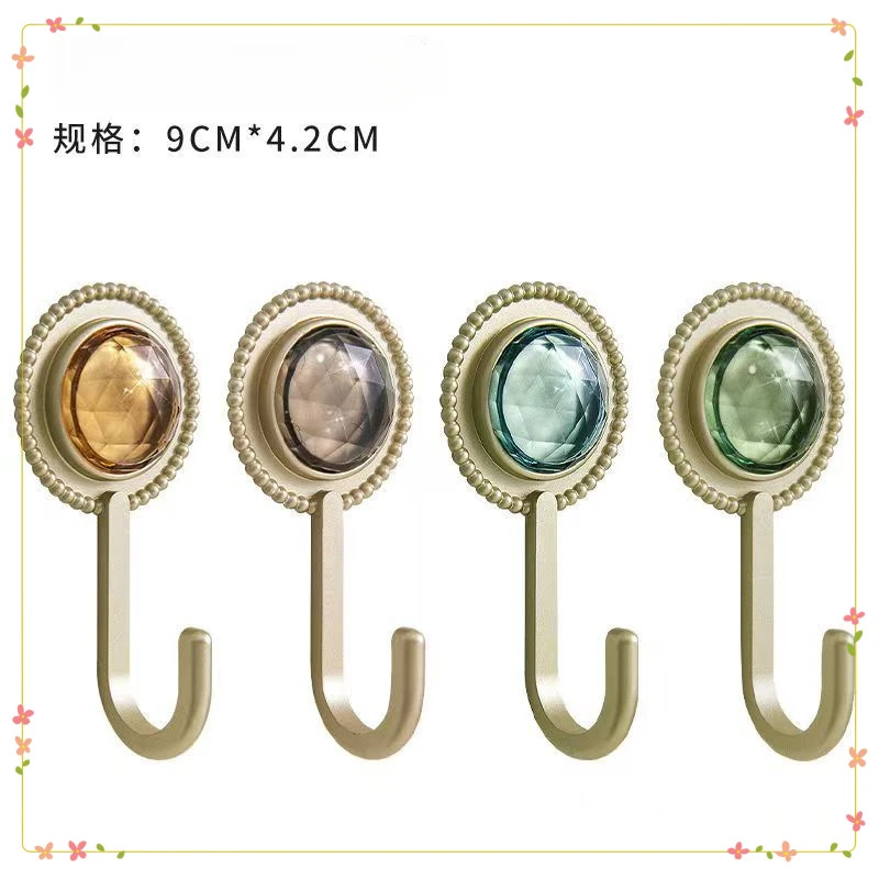轻奢钻石挂钩高颜值免打孔衣服挂钩创意衣帽粘钩卫生间收纳家用