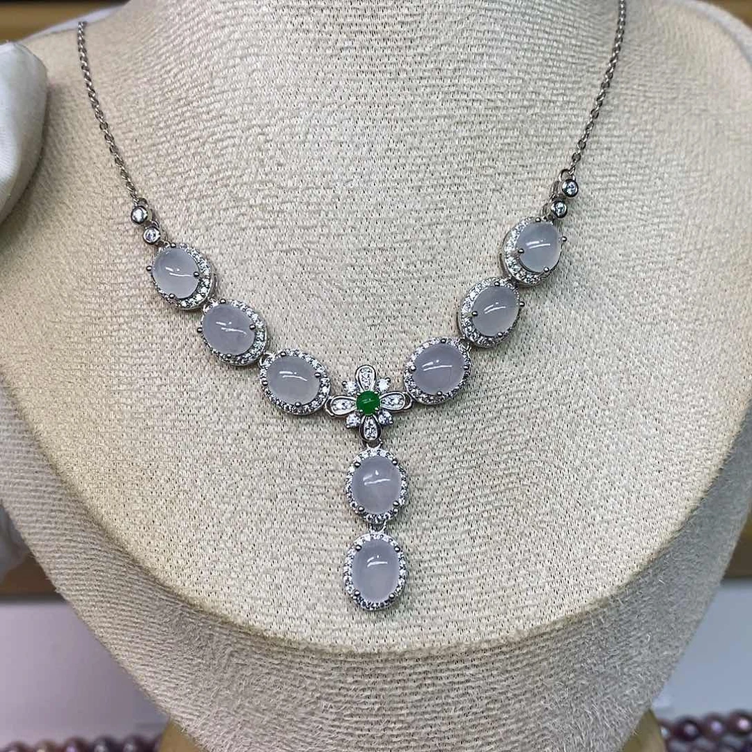 翡翠银S925镶嵌颈饰