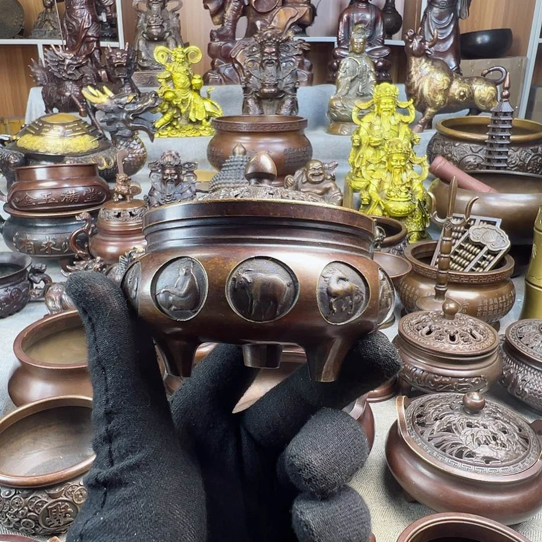用*铜香炉铜摆件铜工艺品风水摆件