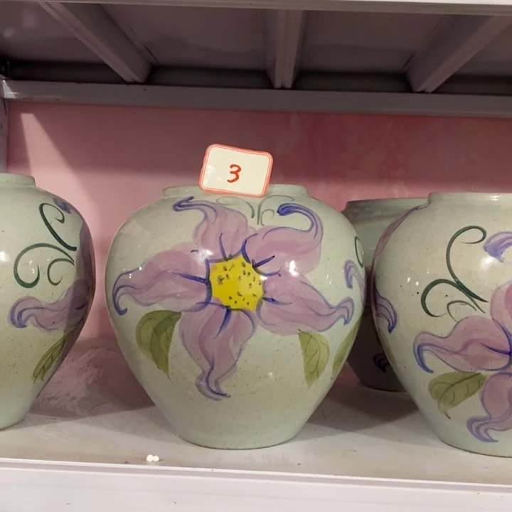 景德镇手绘陶瓷紫色大花黄心花色3号