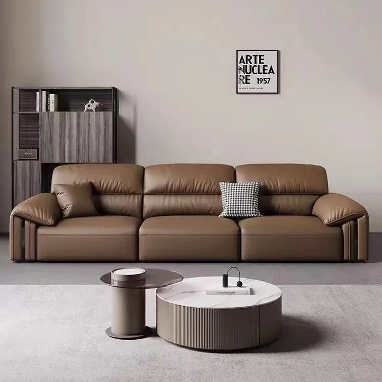 意式极简大象耳朵沙发皮艺沙发现代小户型头层牛皮简约客厅直排