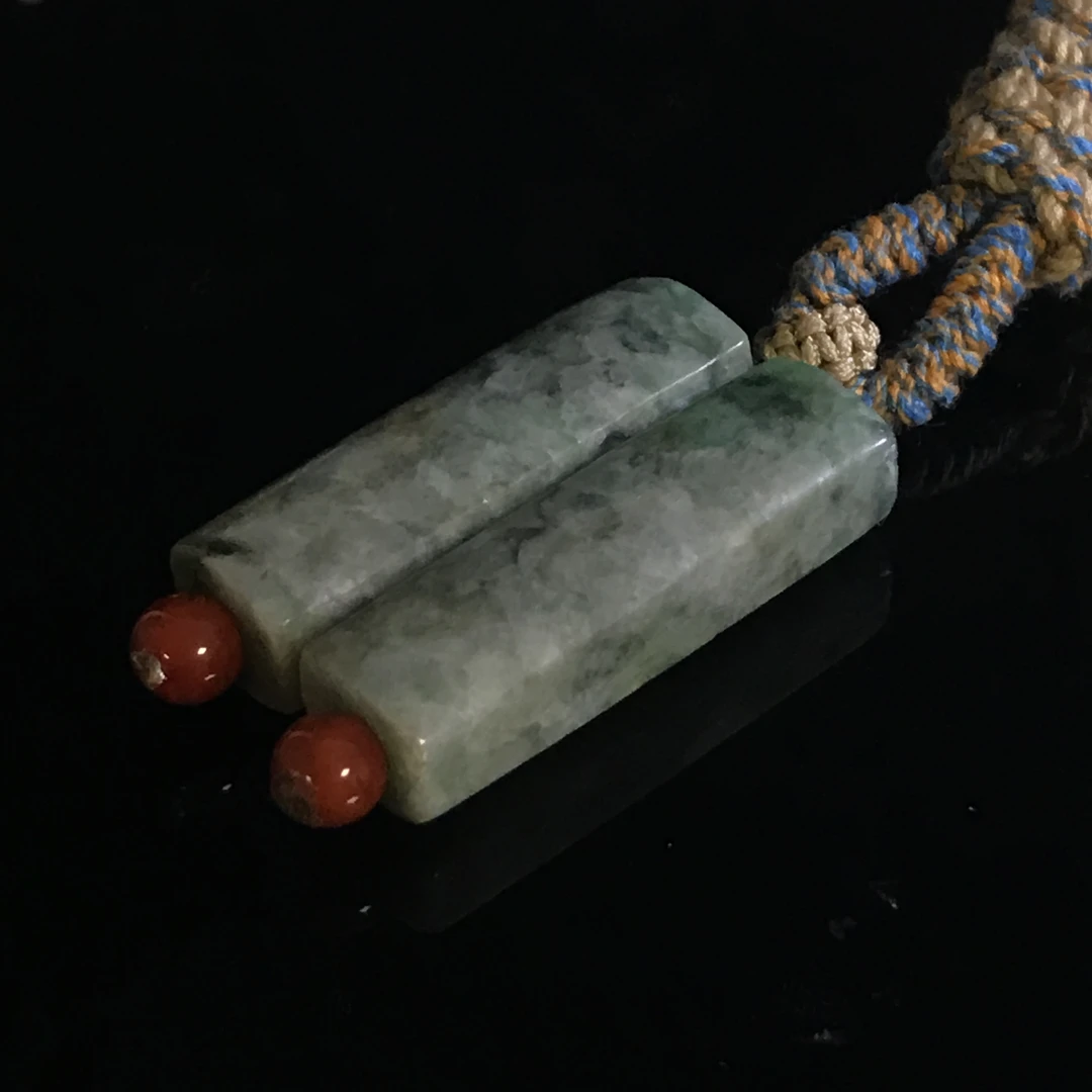 清晚期翡翠双孔勒子/HY002242/金玉良缘/槐荫山房