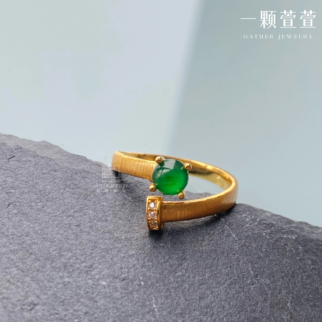 【一颗萱萱】简约古法轻奢气质时尚精致银镶戒指 120065