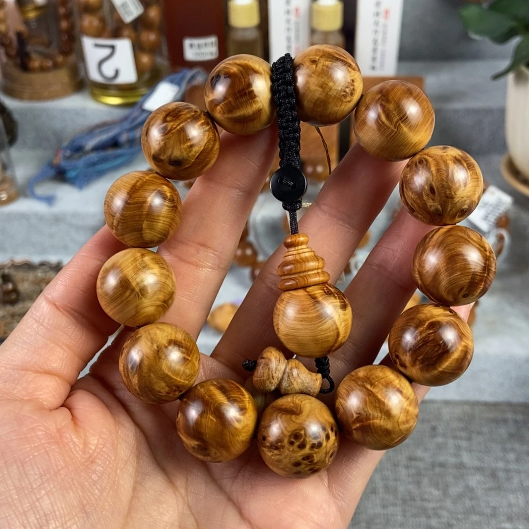 柏木（崖柏）手串/手链北太行高崖陈化瘤疤闪电火焰18