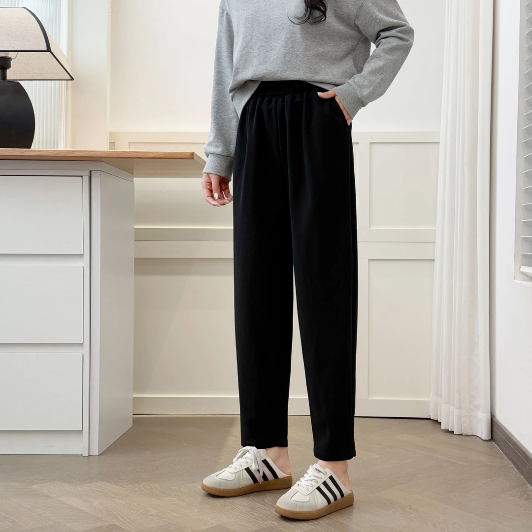 JIANAOBEN/简澳本夏季薄款大码高腰弹力显瘦宽松休闲哈伦裤萝卜裤