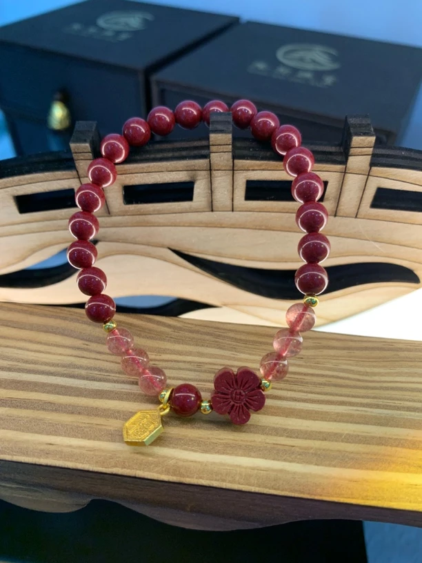 天然辰砂［松柏珠宝］高含量紫金砂 6mm手串