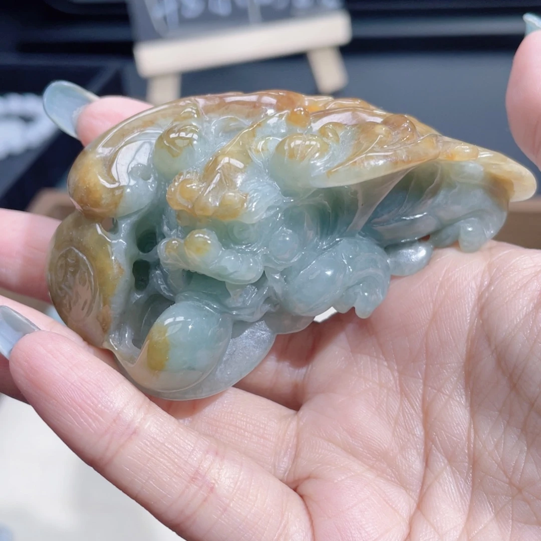 翡翠未镶嵌颈饰飞天貔貅