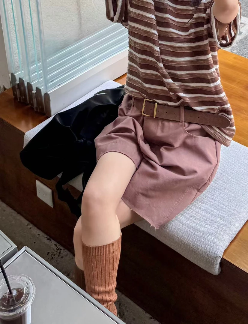 ANNAMOOER 设计师品牌皮带短裤 AM72K05