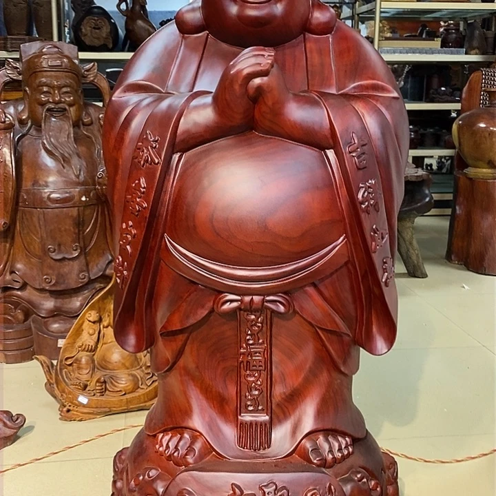 花梨木类非洲红花梨木弥勒佛1.2