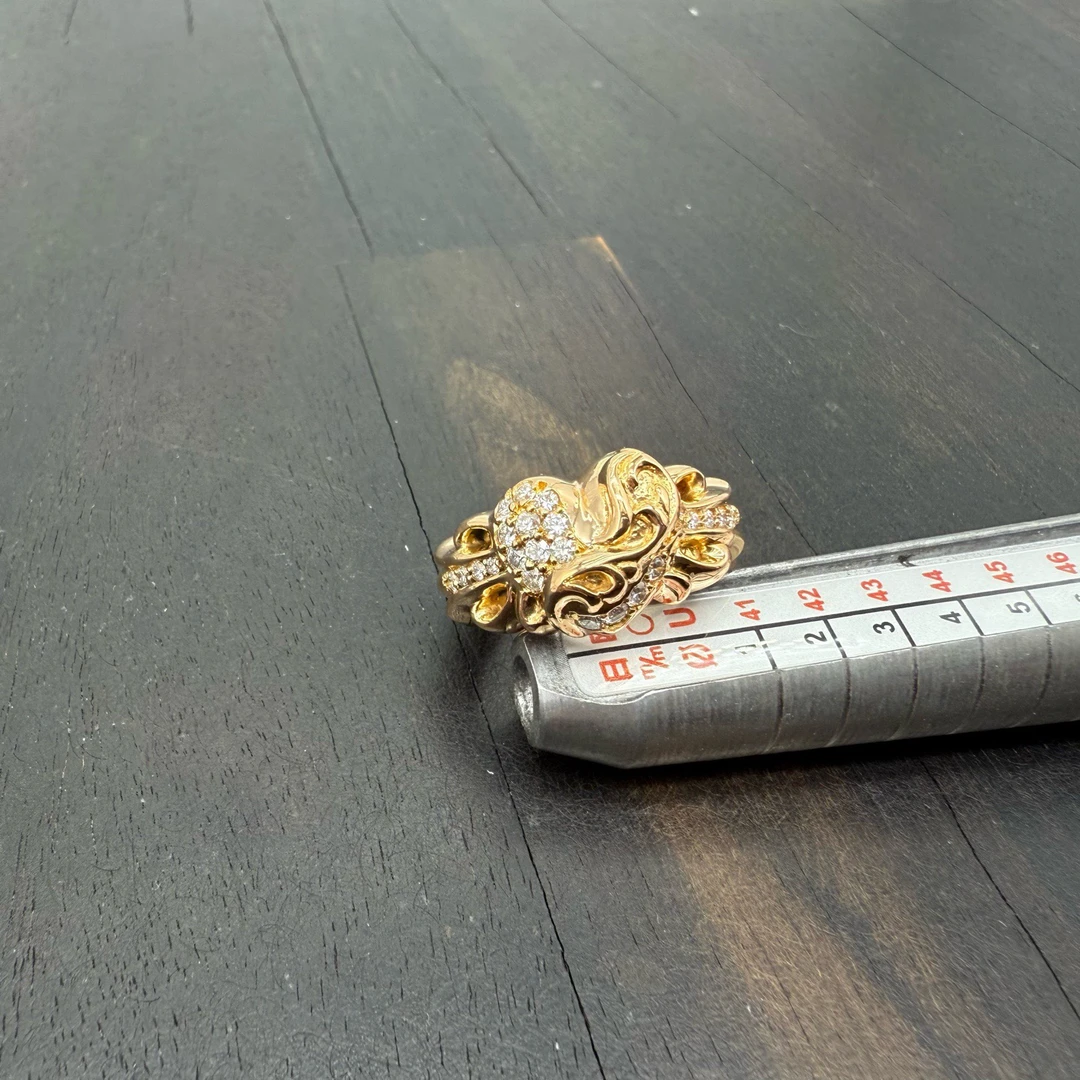 US4码 Chrome Hearts 克罗心 满钻藤蔓爱心戒指