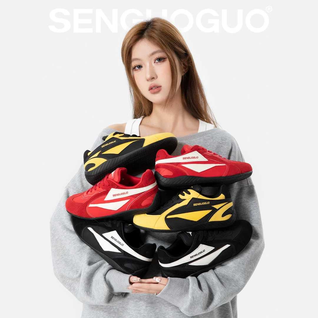 【万达撤柜】森果果 赛车鞋/薄底德训鞋新款女春夏百搭内增高4CM芭