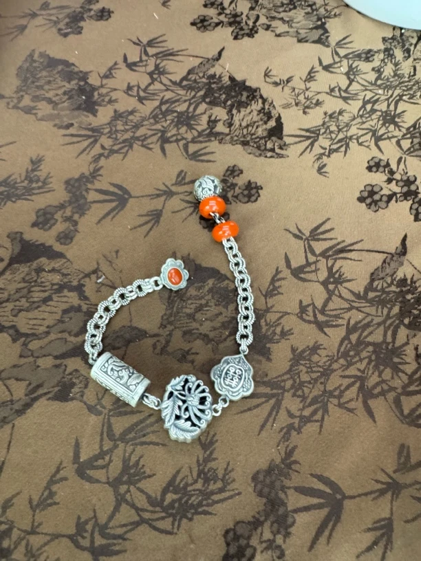 足银银制品 小郑家纯银手工錾刻发簪