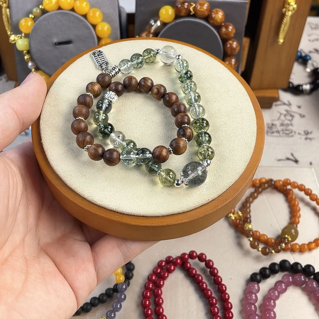 孔雀石手饰银S925镀金镶嵌