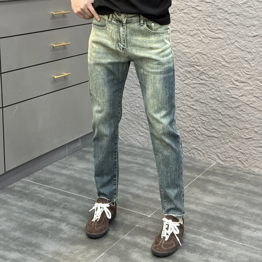 2025春季新款时尚休闲百搭渐变男士薄款牛仔裤XZ23