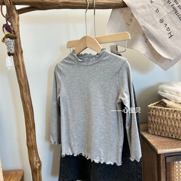 06春季女童打底衫木耳边基础百搭长袖T衫