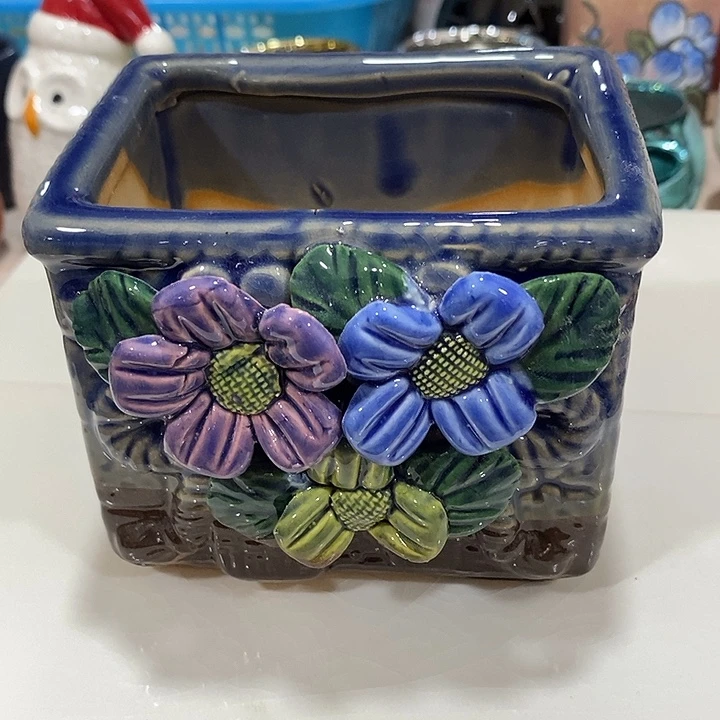 摆件陶盆有孔 微瑕介意勿拍
