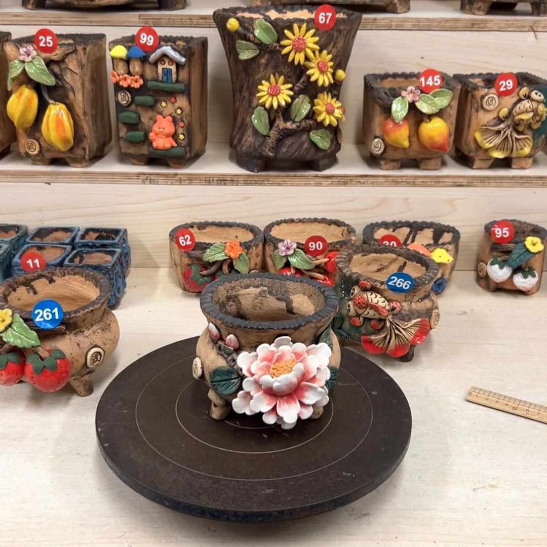 花盆紫砂，267号内口9外高11