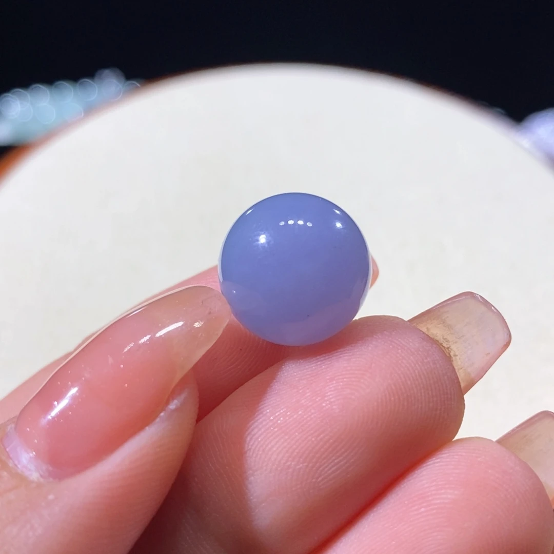 翡翠未镶嵌吊坠(不含链)翡翠浓蓝紫圆珠卡14