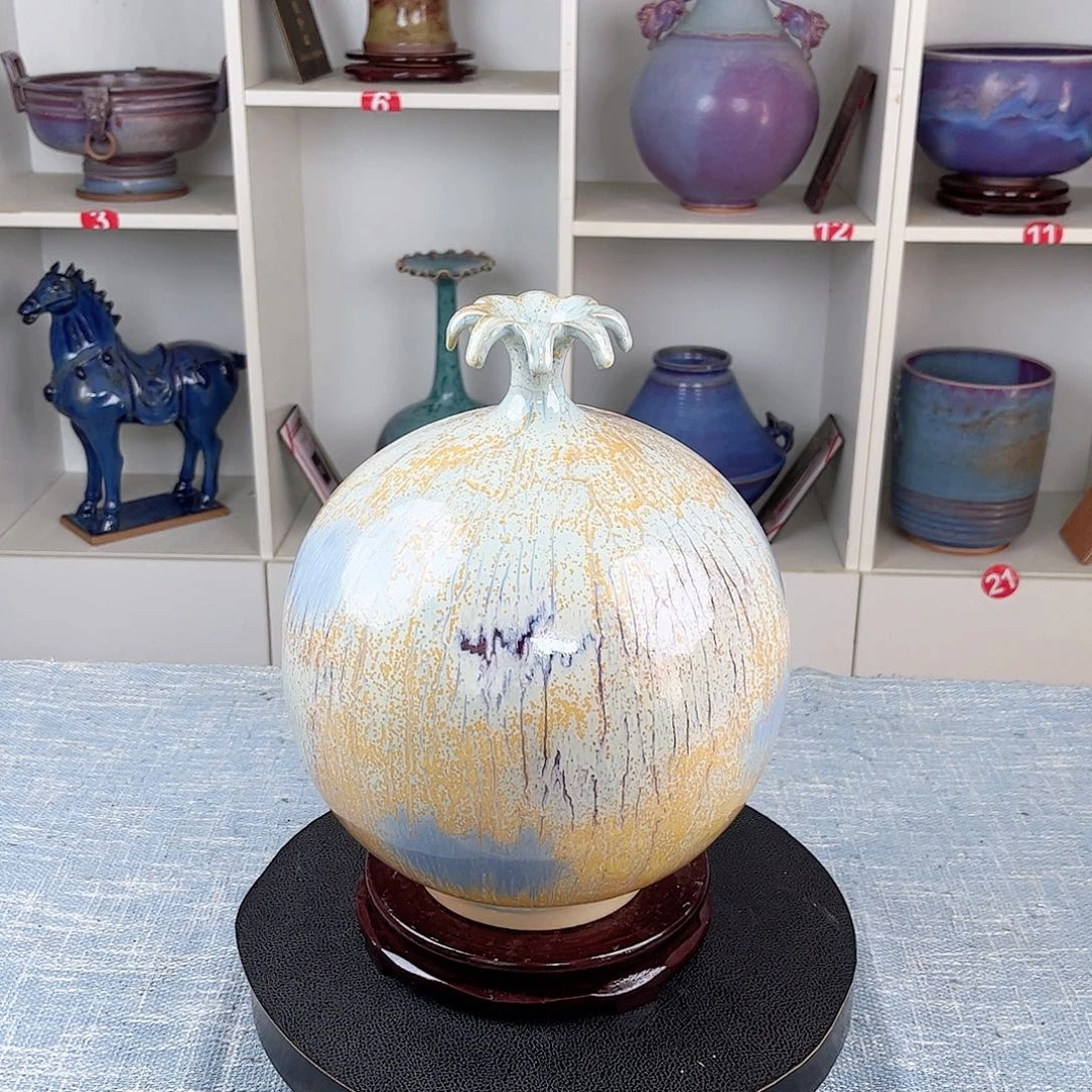 瓷片石榴瓶金玉满堂