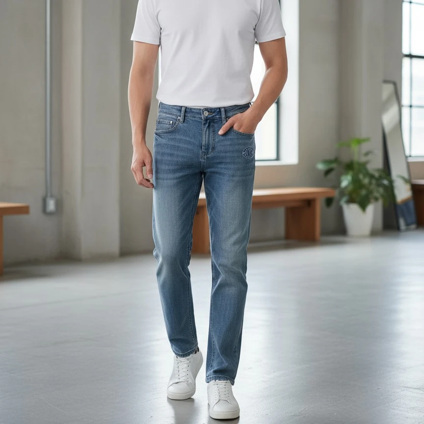 立体剪裁长裤刺绣