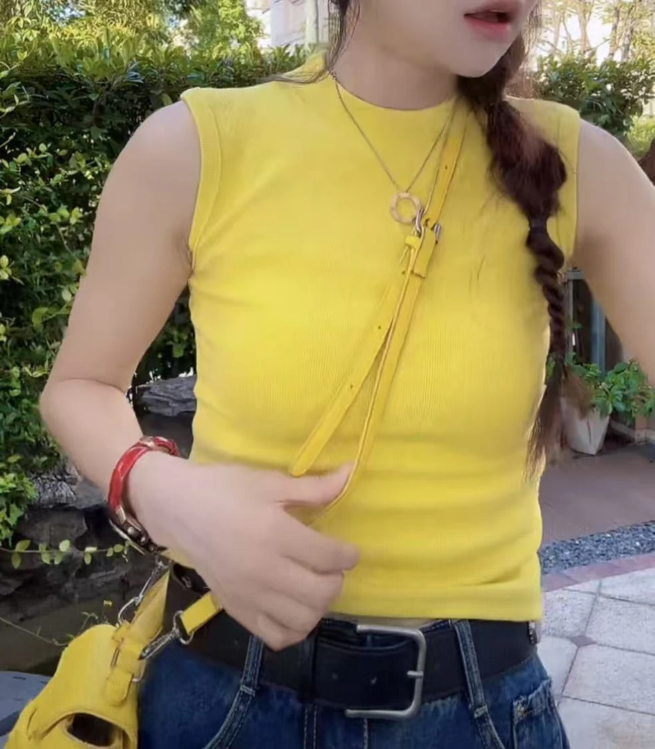 【慧美家】2025新款韩版修身打底纯色内搭无袖0724