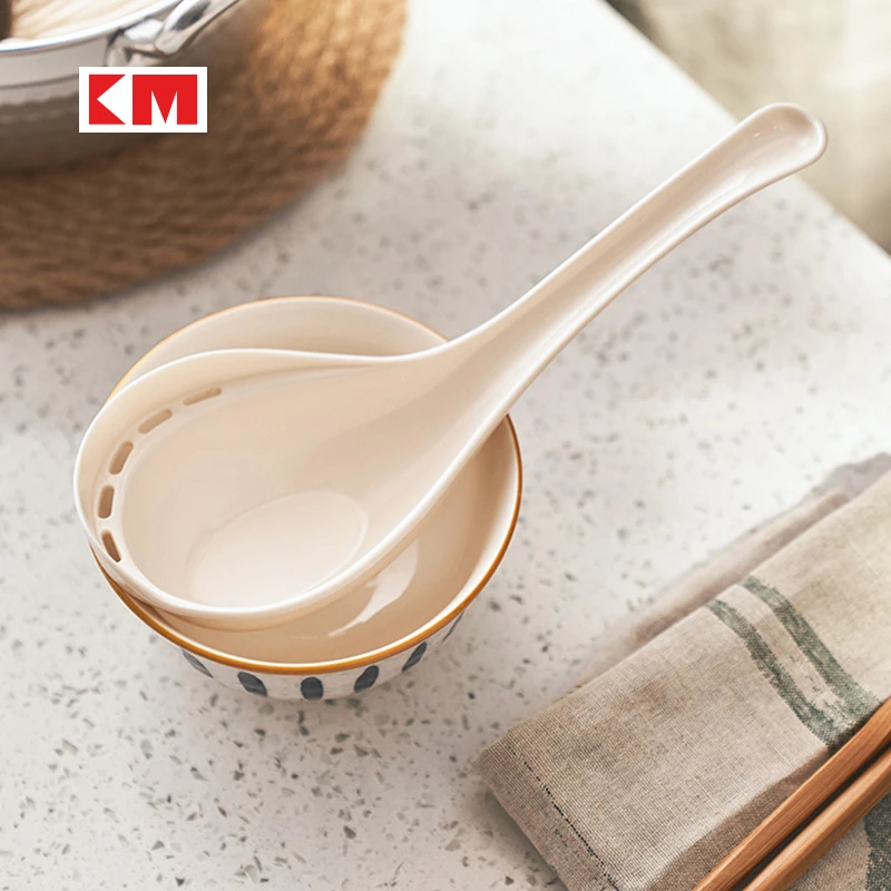 日本汤勺漏勺大号加厚长柄二合一厨房用火锅网红隔油漏滤油盛汤勺