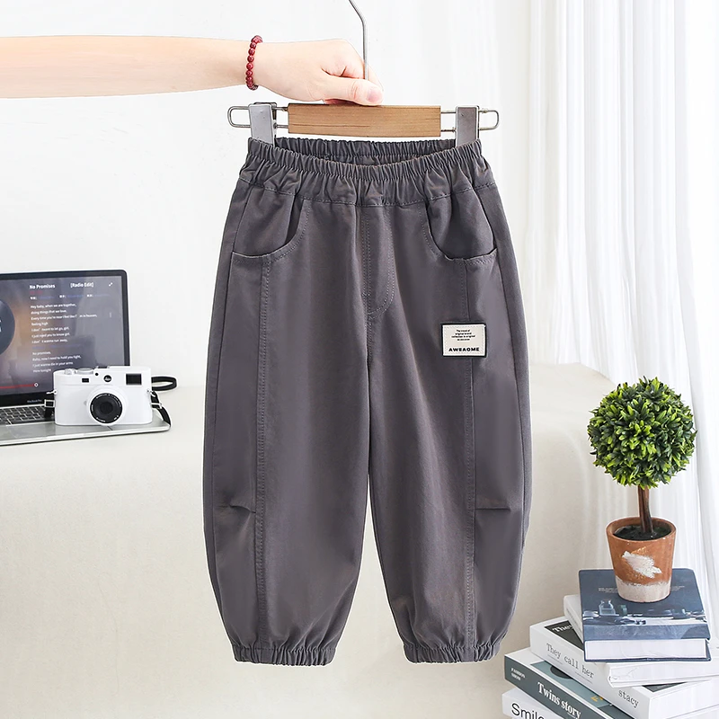 男童裤子春秋款儿童工装裤2025新款宝宝休闲裤男孩束脚裤户外长裤